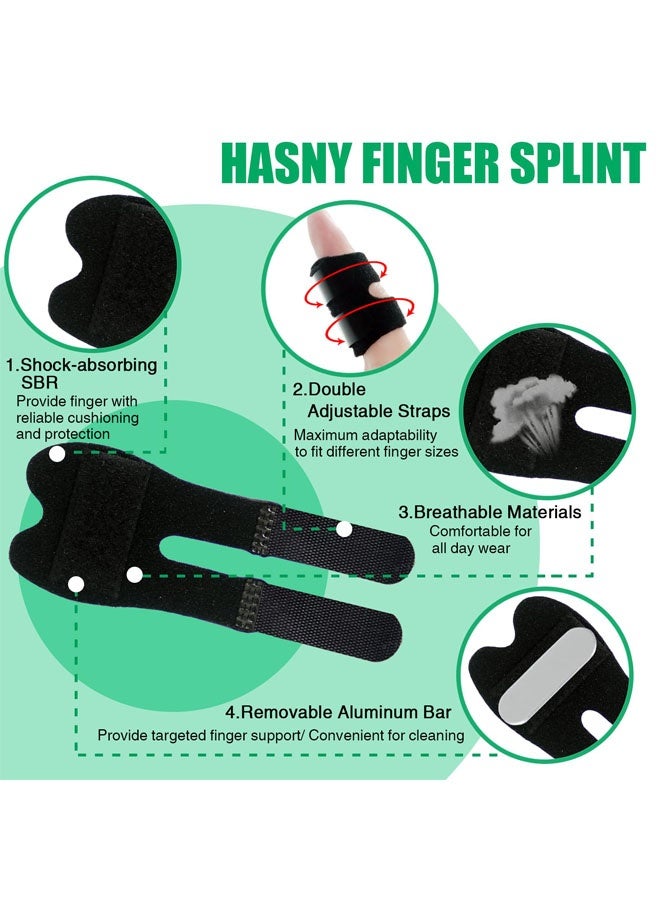 4 PCS Finger Splint, Adjustable Thumb Splint Trigger Finger Splint for Arthritis Finger Support Immobilization Straightening Finger Brace Finger Splints for All Fingers Pain Relieve (Black) - Image 4